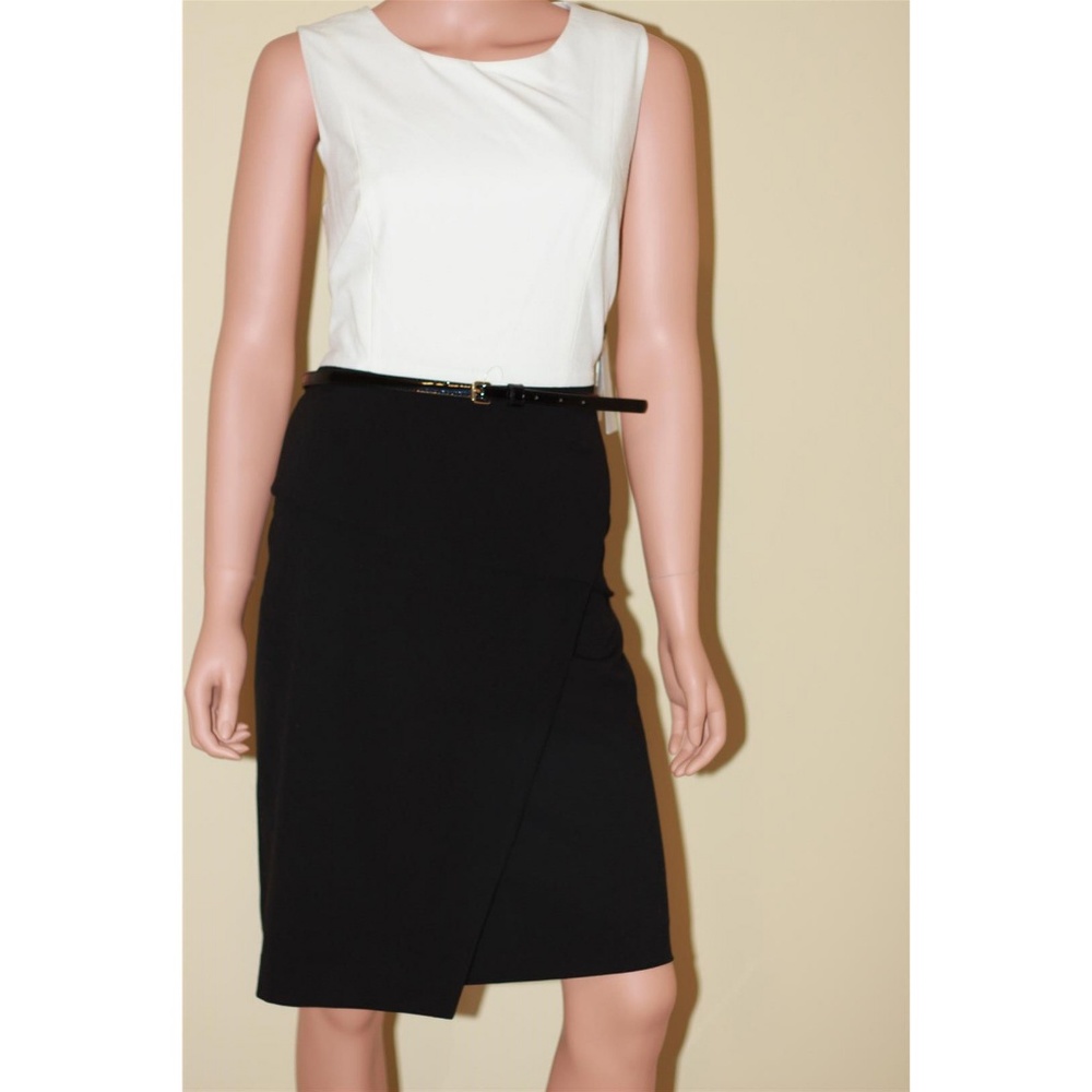 NWT Calvin Klein Black White Sheath Dress
